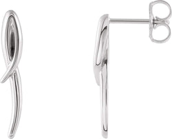 Freeform Drop Earrings, Rhodium-Plated 14k White Gold