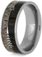 Deer Antler, Ironwood, Sterling Silver Arrow 8mm Titanium Comfort-Fit Wedding Band, 14.5