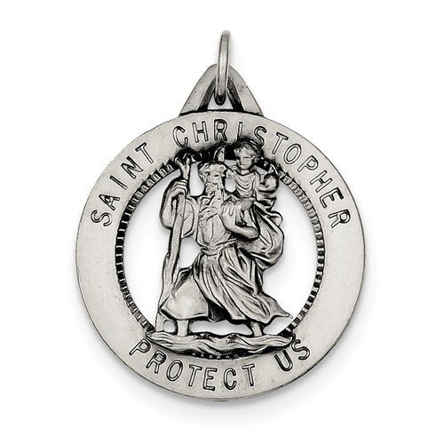 Sterling Silver St. Christopher Medal (33X25MM)