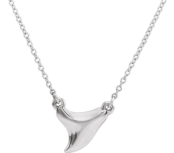 Platinum Shark Tooth Necklace, 16-18"