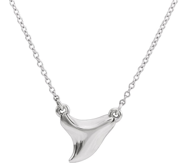 Shark Tooth Necklace in Sterling Silver, 16-18"