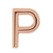 Initial Letter 'P' 14k Rose Gold Stud Earring (Single Earring)