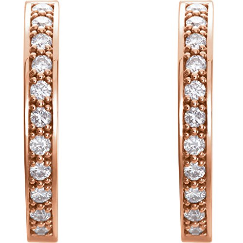 Diamond Inside-Outside Earrings, 14k Rose Gold (3/4 Ctw, Color G-H, Clarity I1)