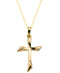 Curvy Cross 14k Yellow Gold Pendant Necklace, 16"