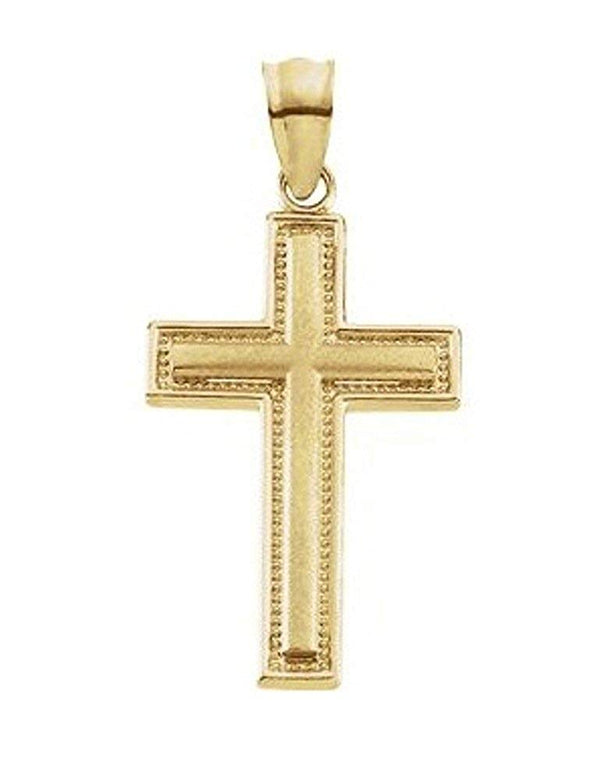 Inlay Cross 14k Yellow Gold Pendant (20.00X13.00 MM)