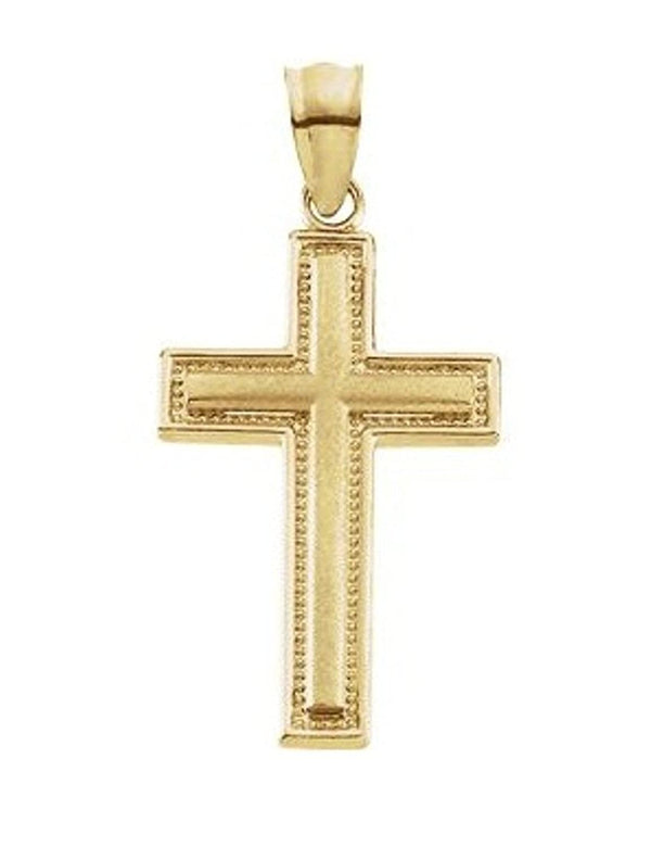 Inlay Cross 14k Yellow Gold Pendant (29.00X19.00 MM)