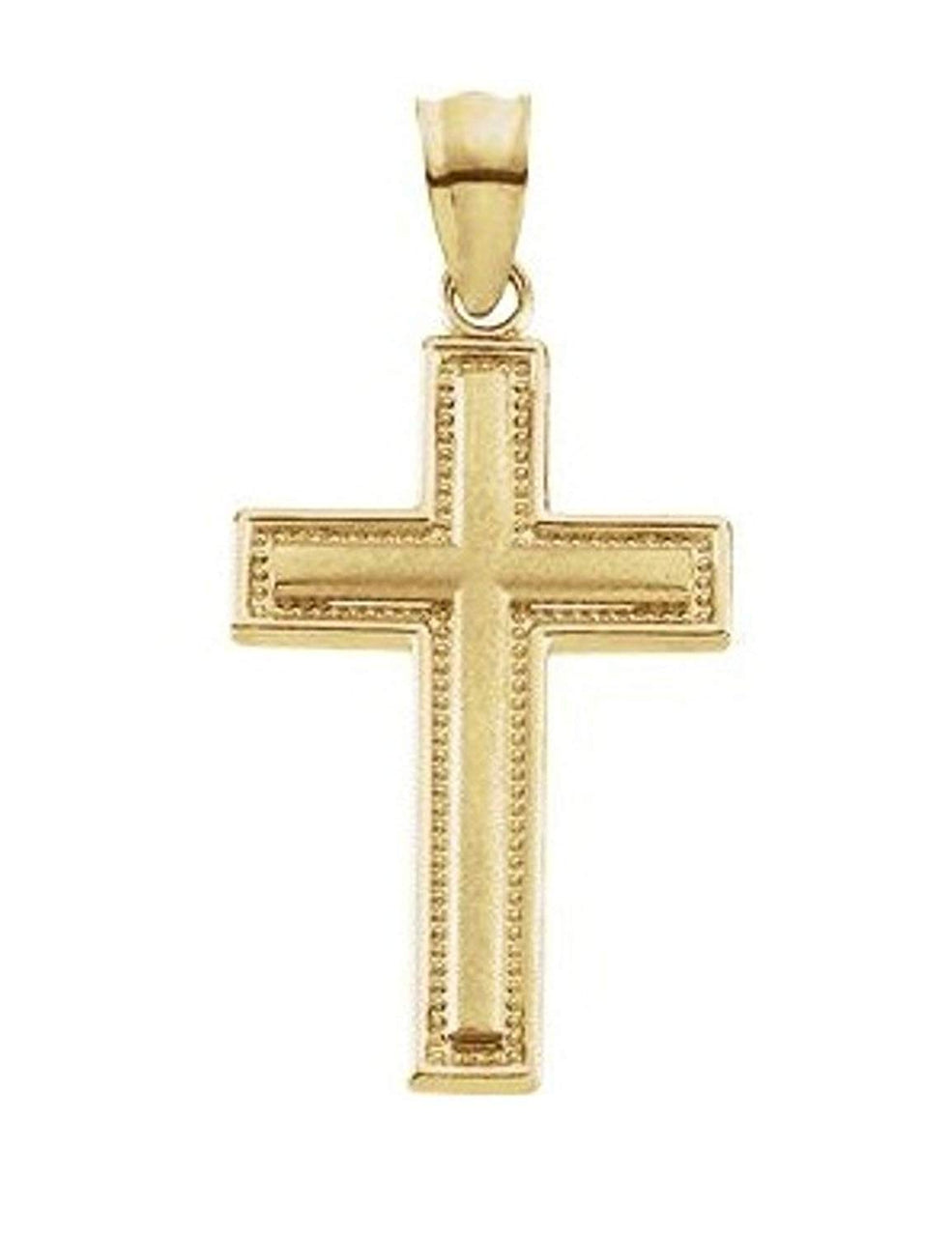 Inlay Cross 14k Yellow Gold Pendant (23.75X15.50 MM)