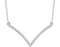 Diamond 'V' 14k White Gold Pendant Necklace, 18" (.16 Cttw)