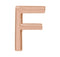 Initial Letter 'F' 14k Rose Gold Stud Earring (Single Earring)