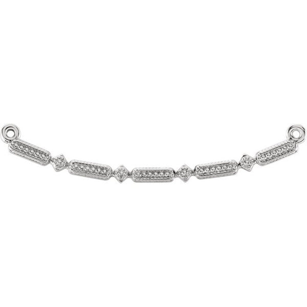 Petite Granulated Beaded Bar Pendant, 18k White Gold