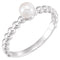 White Freshwater Cultured Pearl Stackable Beaded Ring, Sterling Silver (4.5-5mm)