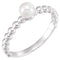 Platinum White Freshwater Cultured Pearl Stackable Beaded Ring (4.5-5mm)