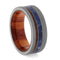 Tulipwood, Blue Box Elder Burl 8mm Sandblasted Titanium Comfort-Fit Band