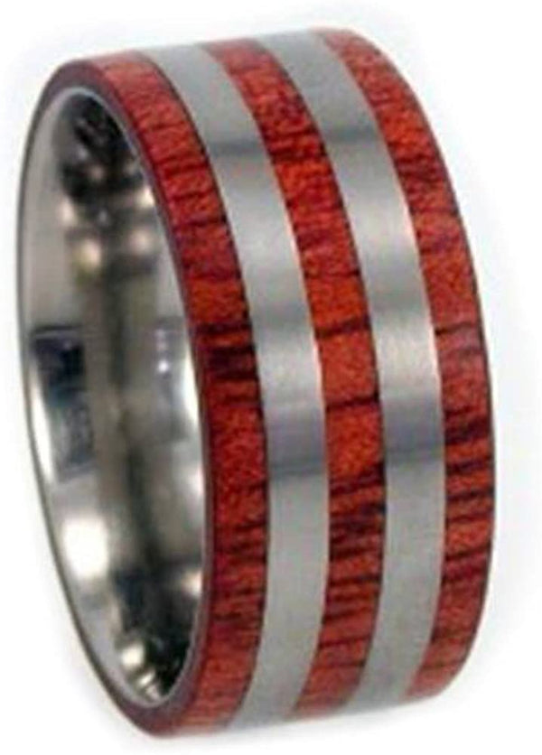 Bloodwood 10mm Comfort Fit Matte Titanium Wedding Band, Size 10.25