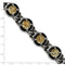 Men's Stainless Steel Antiqued Epoxy Resin with Gold Tin Bracelet, 9 "