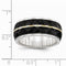 Edward Mirell Titanium and Black Titanium Inlay with 14k Yellow Gold Stripe 10mm Wedding Band