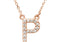 14k Rose Gold Diamond Initial 'P' 1/8 Cttw Necklace, 16" (GH Color, I1 Clarity)