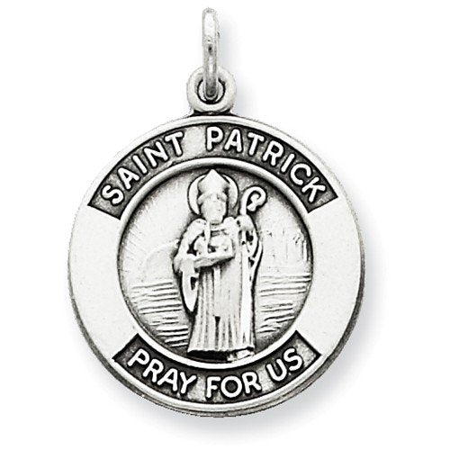 Sterling Silver Antiqued St. Patrick Medal (21X16MM)