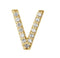 14k Yellow Gold Gold Diamond Letter 'V' Initial Stud Earring (Single Earring) (.04 Ctw, GH Color, I1 Clarity)