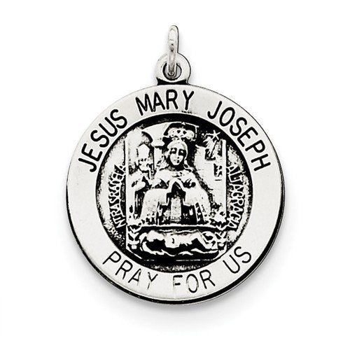 Sterling Silver Antiqued Holy Family Medal (20X15MM)