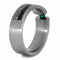 Emerald, Dinosaur Bone, Gibeon Meteorite, 14k White Gold 6mm Comfort-Fit Brushed Titanium Wedding Band