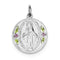 Rhodium-Plated Sterling Silver Epoxy Miraculous Medal Pendant (16X14MM)