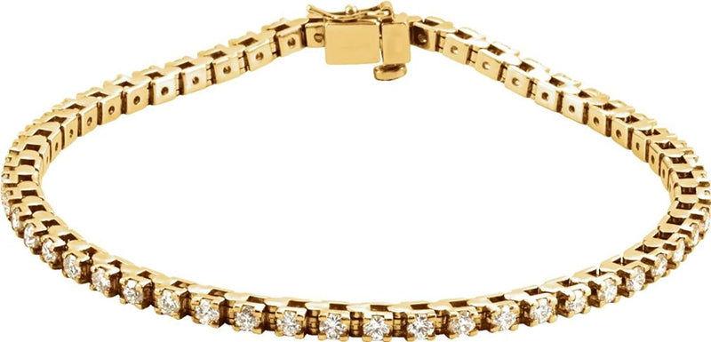 Diamond Line Bracelet, 14k Yellow Gold, 7" (2.13 Cttw, GH Color , I1 Clarity )