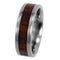 Macassar Ebony Wood Inlay 8mm Comfort Fit Titanium Wedding Band, Size 10