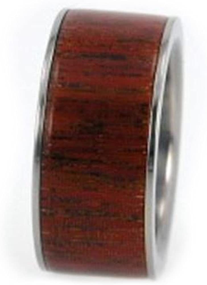 Peruvian Ipe Wood 10mm Comfort-Fit Titanium Band, Size 6