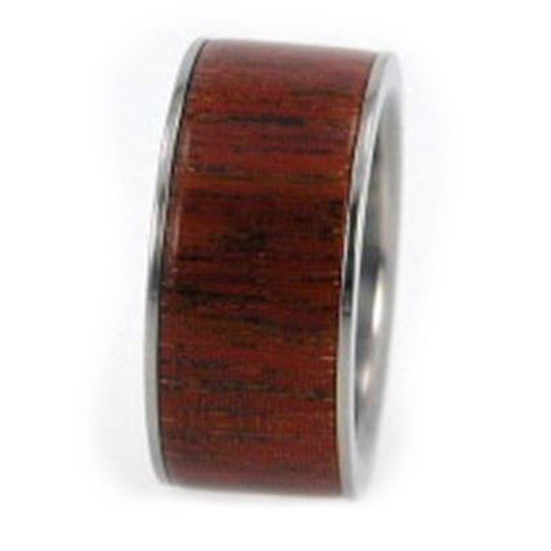 Peruvian Ipe Wood 10mm Comfort-Fit Titanium Band, Size 10