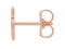 Initial Letter 'D' 14k Rose Gold Stud Earring (Single Earring)