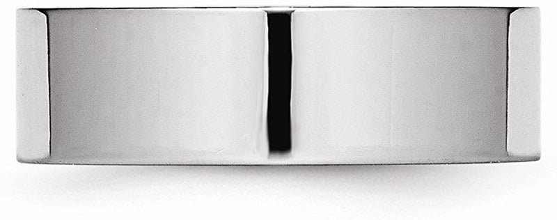 Men's Chromium Cobalt 7mm Comfort-Fit Flat Profile Polished Ring