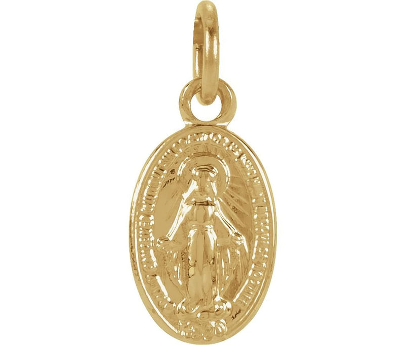 14k Yellow Gold Oval Miraculous Medal (14.75x11 MM)