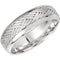 7mm 14k White Gold Hand Woven Chevron Braid Comfort Fit Band, Sizes 5 to 12.5