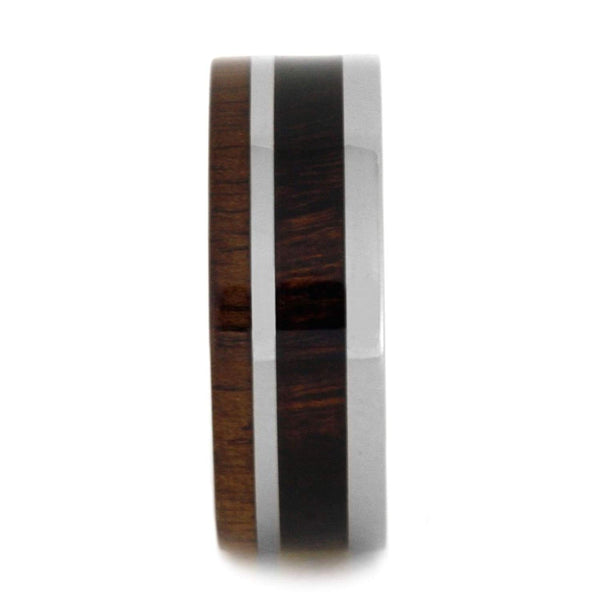 Ironwood, Walnut Wood 8mm Comfort-Fit Titanium Wedding Band, Size 8