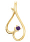 14k Yellow Gold Heart Amethyst Birthstone Necklace, 18"