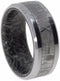 Gibeon Meteorite Inlay, Titanium 8mm Comfort-Fit Mokume Gane Band, Size 13.5