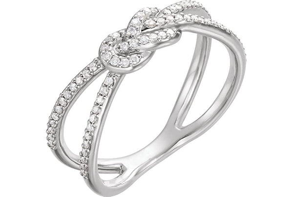 Diamond Knot Comfort-Fit Ring, Sterling Silver (1/5 Ctw, Color G-H, Clarity I1 ), Size 7