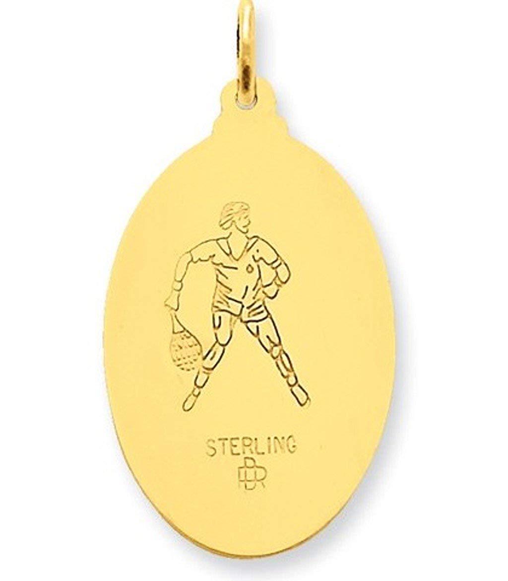 24k Gold-Plated Sterling Silver St. Christopher Tennis Medal