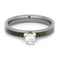 Princess-Cut Diamond Deer Antler 4mm Comfort-Fit Titanium Ring