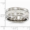 Edward Mirell Titanium and Sterling Silver Grooved 9mm Wedding Band