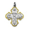 Rhodium-Plated Sterling Silver 4-Way Cross Medal (36X35MM)