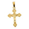 Child's Trefoil Crucifix 14k Yellow Gold Pendant (18X13MM)