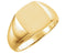 Men's 14k Yellow Gold Brushed Signet Ring (13x12 mm)