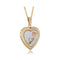 Inlaid Mother of Pearl Heart Locket Necklace, 10k Yellow Gold, 12k Green and Rose Gold Black Hills Gold Motif, 18"