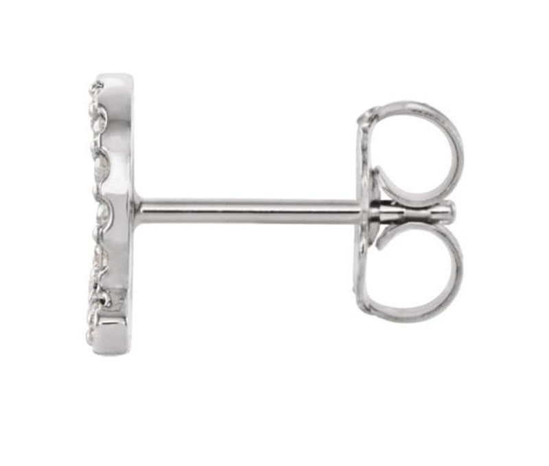 Platinum Diamond Letter 'Q' Initial Stud Earring (Single Earring) (.08 Ctw, GH Color, SI2-SI3 Clarity)