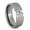 2-Stone Tension Set White Sapphires, Gibeon Meteorite 8mm Comfort-Fit Titanium Wedding Band