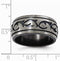 Edward Mirell Black Titanium and Brushed Titanium 10mm Wedding Band, Size 14