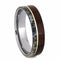 Ironwood, Deer Antler, 14k Yellow Gold 6.5mm Comfort-Fit Titanium Wedding Band