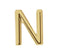 Initial Letter 'N' 14k Yellow Gold Stud Earring (Single Earring)